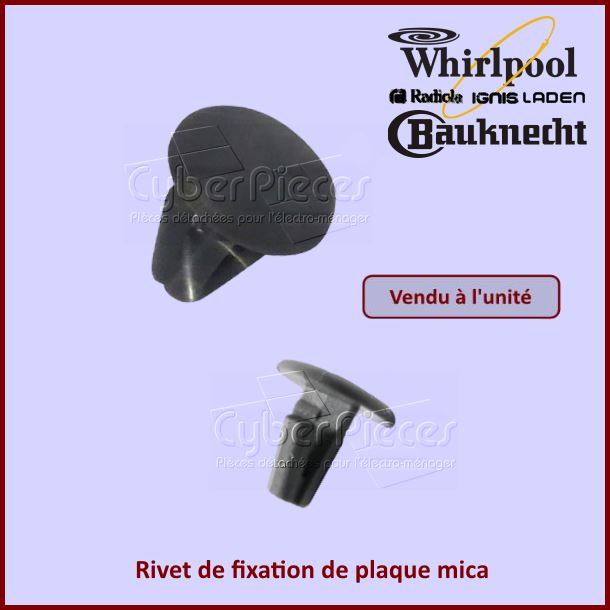 Rivet de plaque mica Whirlpool 481249148016