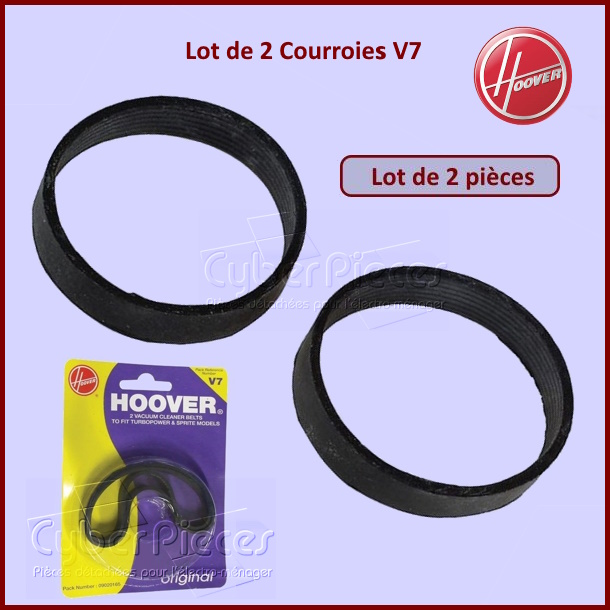 Lot de 2 Courroies V7 Hoover 09020165