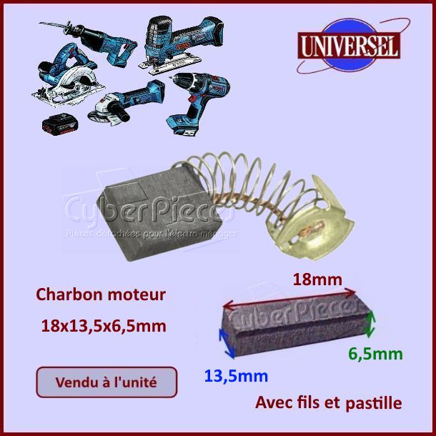 Charbon moteur 18x13,5x6,5mm Makita CB153