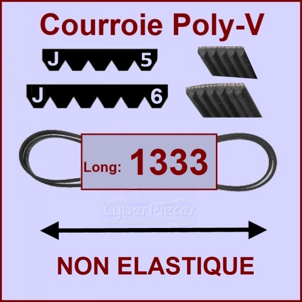 Courroie 1333J5 - 1333J6 non élastique
