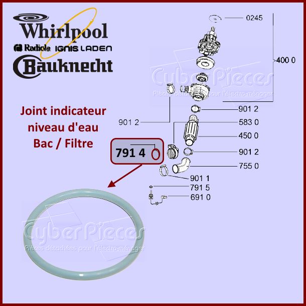 Joint Bac Filtre Whirlpool 481246668503