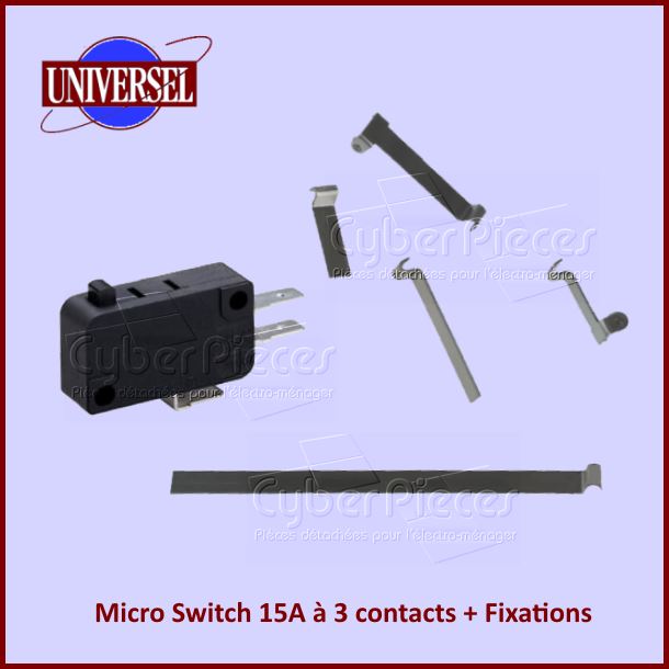 Micro Switch 15A à 3 contacts + Fixations
