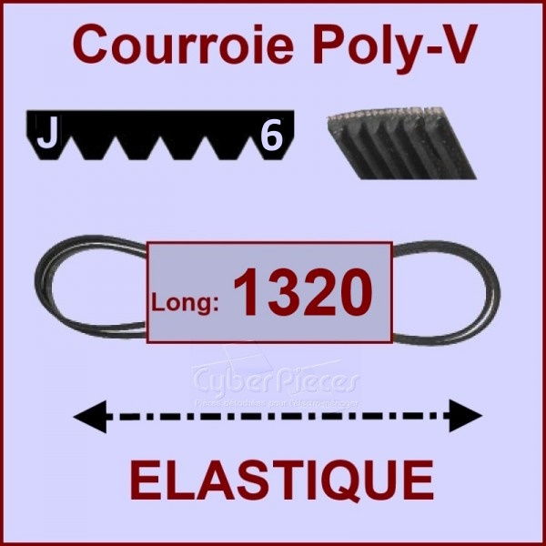Courroie 1320J6 - EL- élastique Miele 4073281