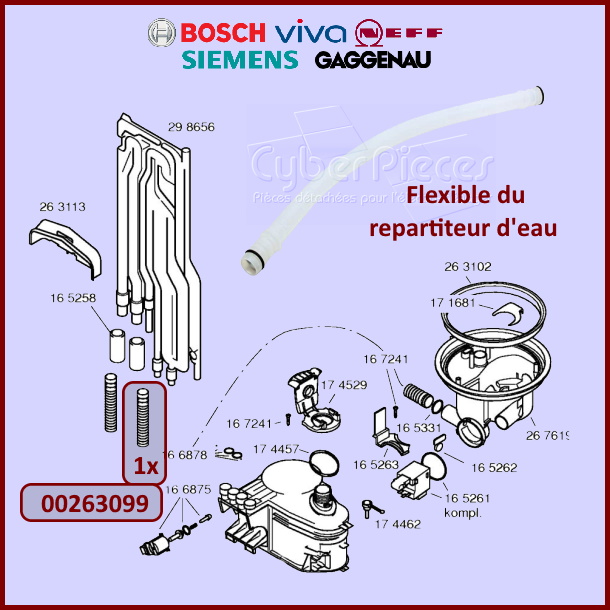 Flexible du repartiteur d'eau Bosch 00263099