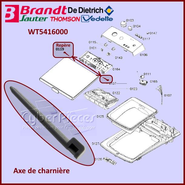 Axe de charnière Brandt WT5416000