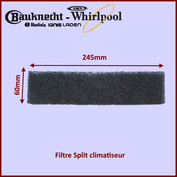 Filtre Split climatiseur Whirlpool 481248028066