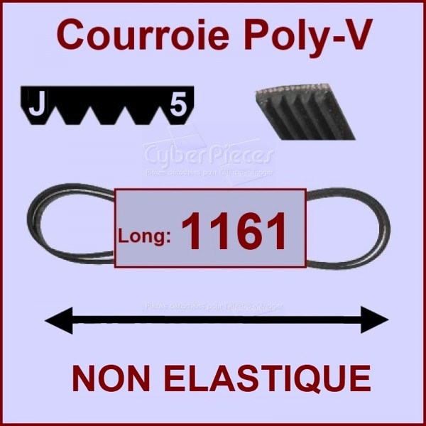 Courroie 1161J5 non élastique