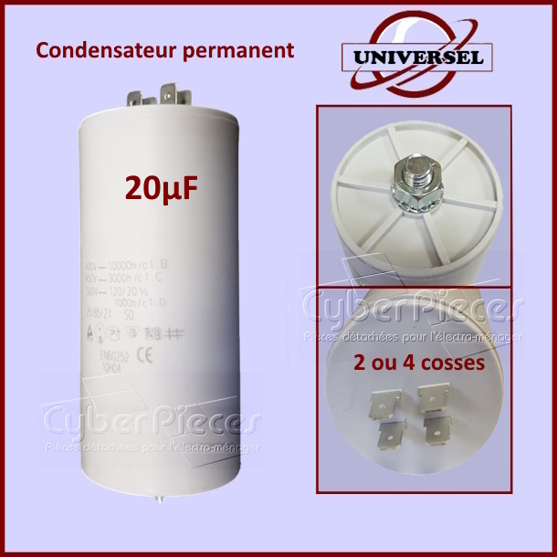 Condensateur permanent 20µF 450V