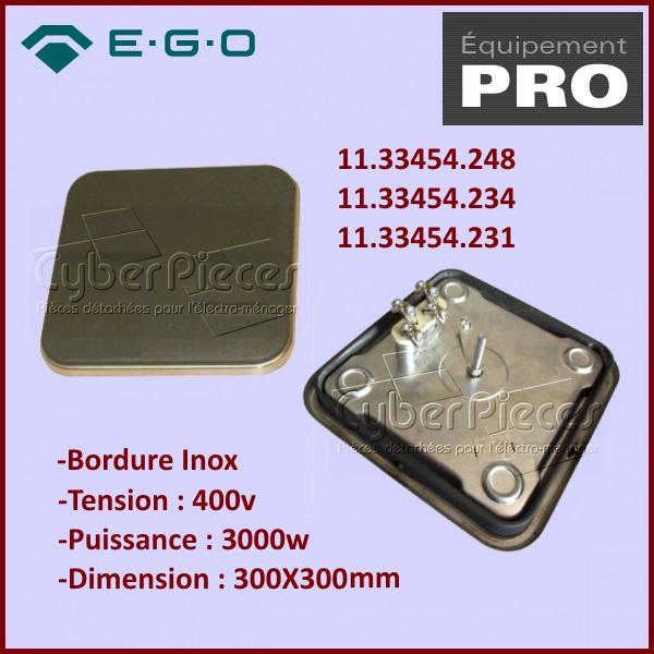 Plaque Restaurant 300X300 3000w 400v E.G.O 11.33454.248