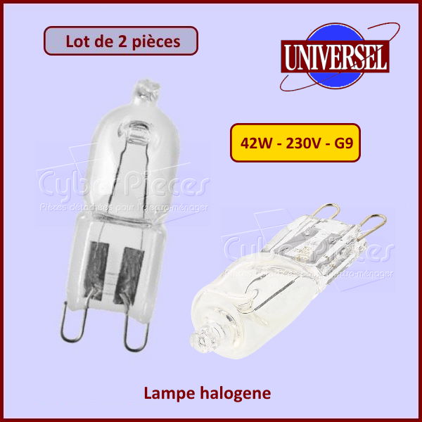 Lot de 2 lampes halogene 42W Culot G9 - Composants électriques