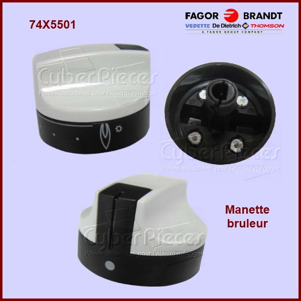 Manette brûleur Brandt 74X5501 - Pièces four