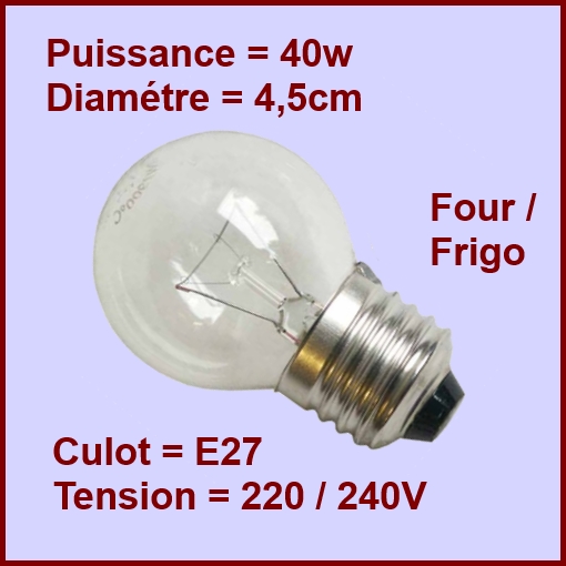 Ampoule E27 40w 220-240v