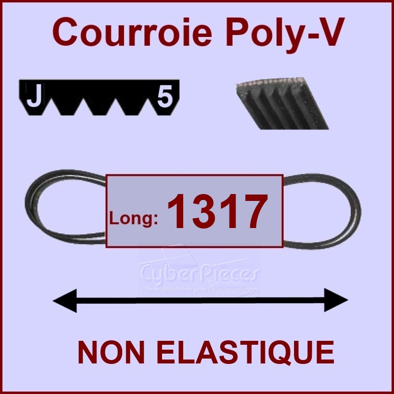 Courroie 1317J5 non élastique