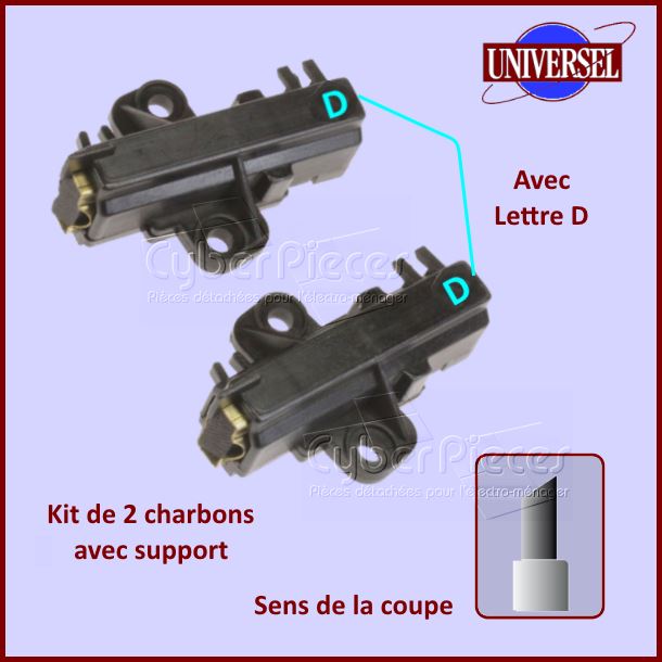 Charbon moteur avec support 30x13x4,5mm Type D