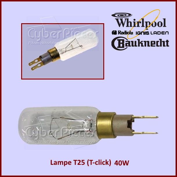 Ampoule Tclick  T25 - 40w - 2 cosses