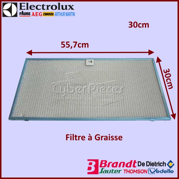 Filtre à Graisse 557x303mm Electrolux 50268443004