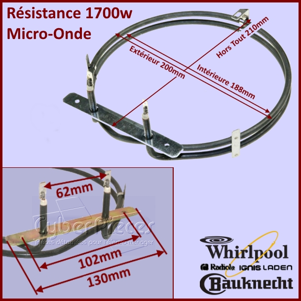 Résistance Circulaire de four Whirlpool 481925928634
