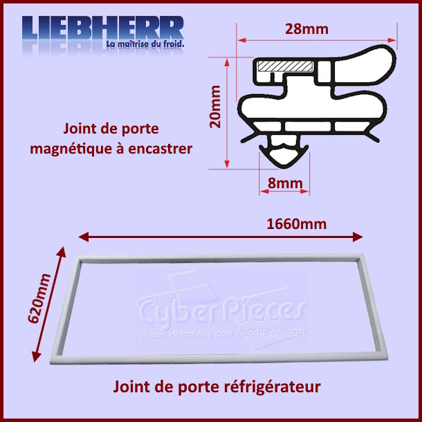 Joint de porte 1660x620mm Liebherr 7109521