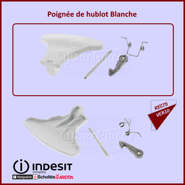 Poignée de hublot Complète Indesit C00096865