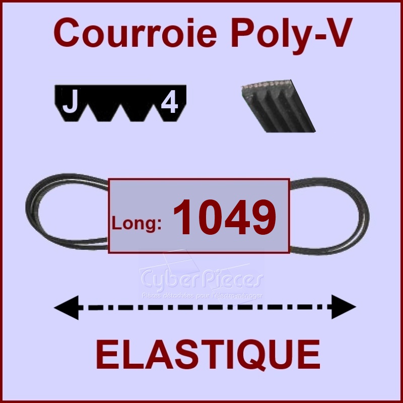 Courroie 1049J4 - EL- élastique