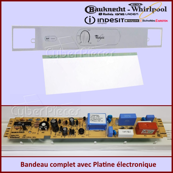 Bandeau avec Platine Whirlpool 481246469209