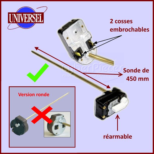 Thermostat Chauffe-eau 450mm