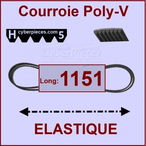 Courroie 1151H5 - EL- élastique