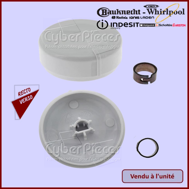 Bouton de programme blanc Whirlpool 481241359155