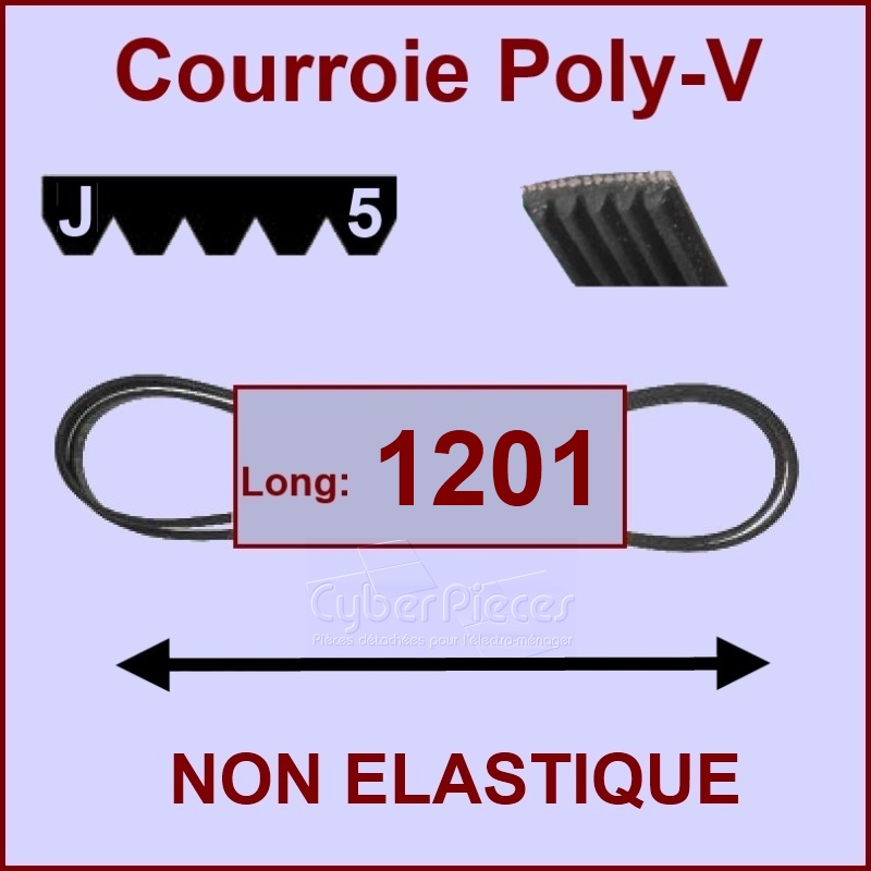 Courroie 1201J5 non élastique