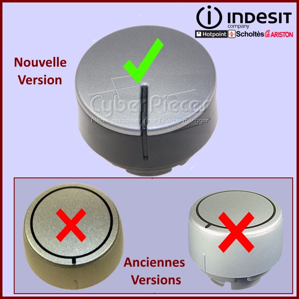 Bouton programmateur Indesit C00292884