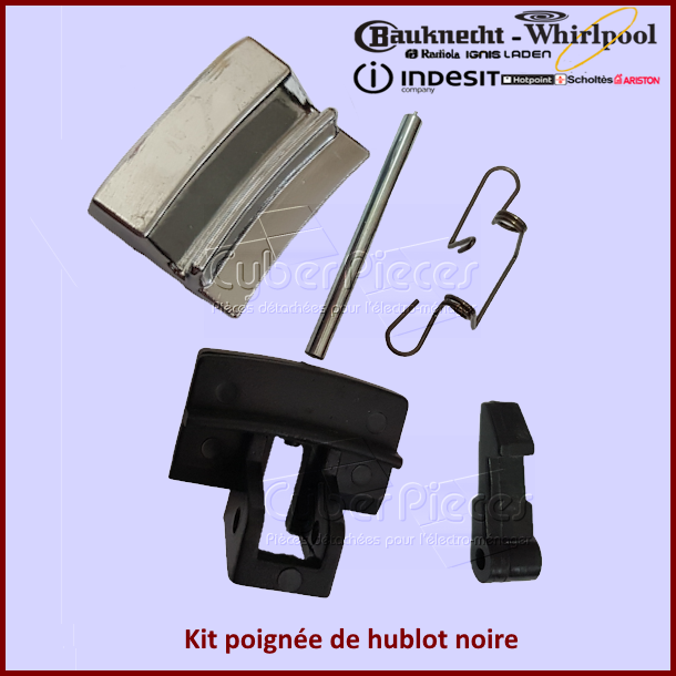 Kit poignée de hublot noire Indesit C00104037