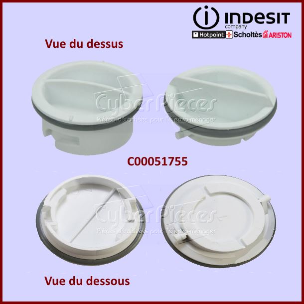 Lot de 2 bouchons de boite à produit Indesit  C00051755