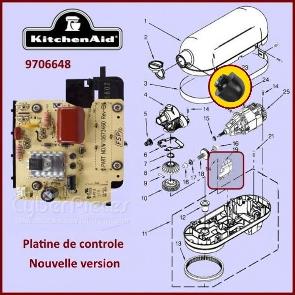 Carte électronique de contrôle de vitesse Kitchenaid 9706648