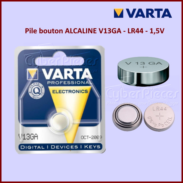 Pile bouton ALCALINE V13GA - LR44 - 1,5V