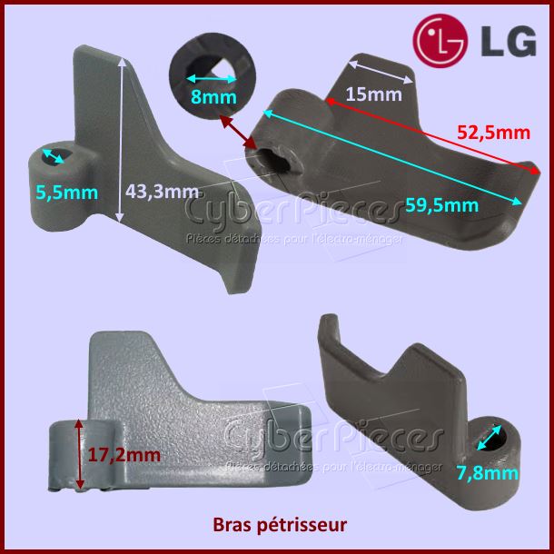 Bras Pétrisseur pour machine à pain Goldstar LG 5832FB3300B
