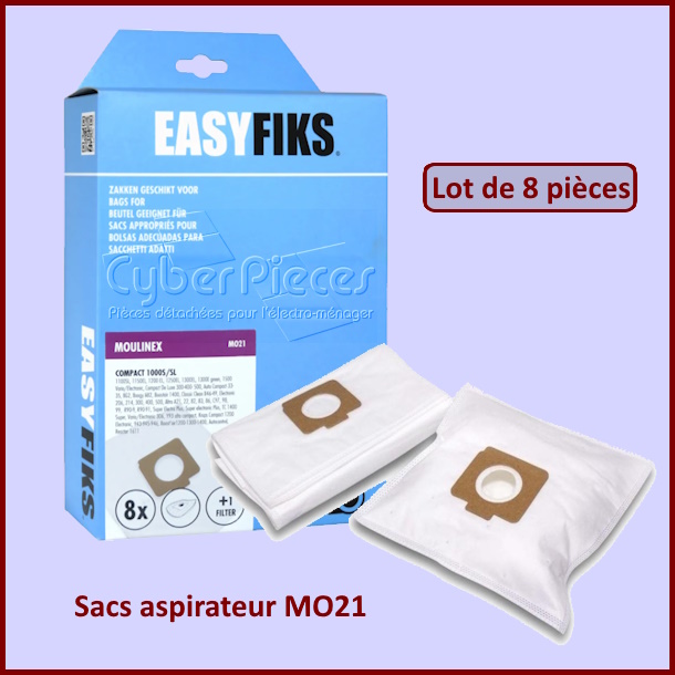 Lot de 8 Sacs aspirateur Moulinex MO21
