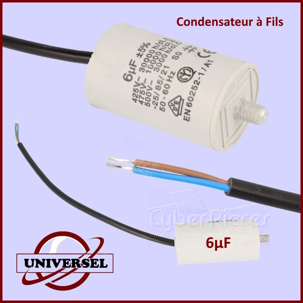 Condensateur 6µF 450V à fils