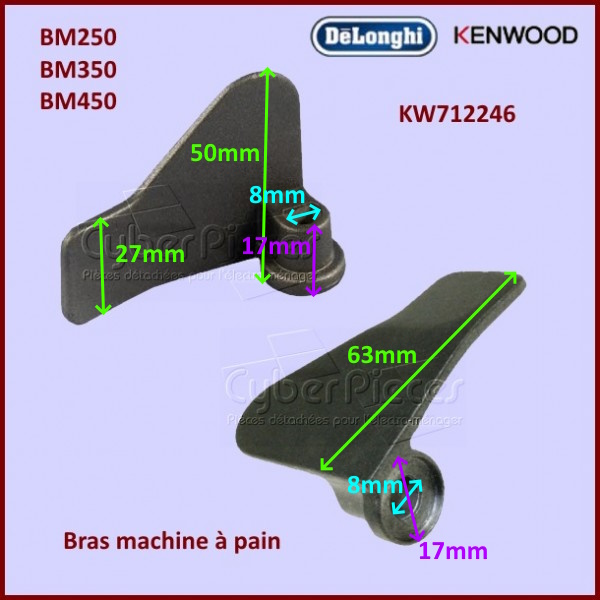 Bras Pétrisseur pour machine à pain avec axe de Ø8mm