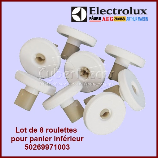 Lot de 8 roulettes inférieures blanches Electrolux 50269971003