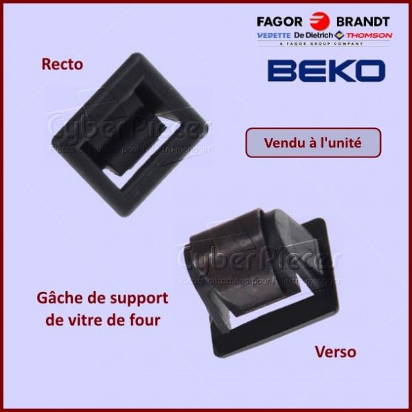 Gâche de support de vitre de four Beko 250100063
