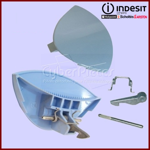 Poignée bleue de hublot Indesit C00076447