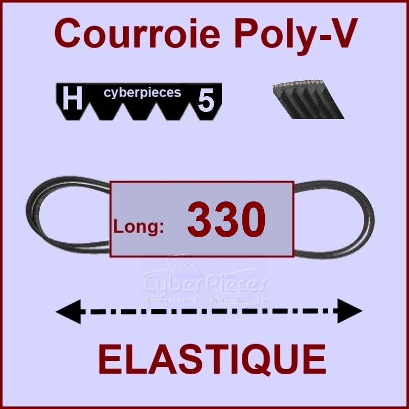 Courroie 330H5 - EL- élastique