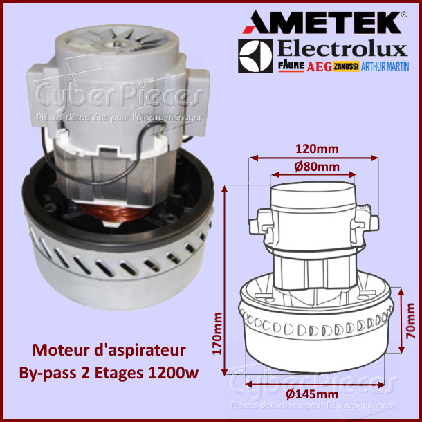 Moteur d'aspirateur By-pass 2 Etages 1200w - Pièces aspirateur