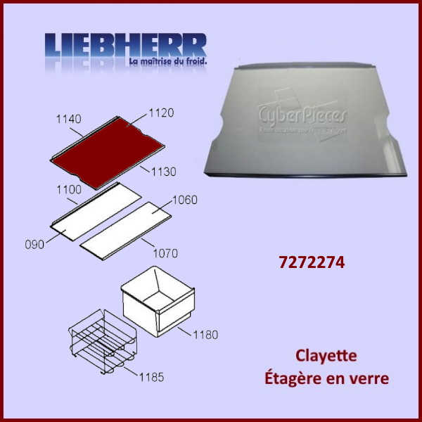 Tablette en verre complète Liebherr 7272274