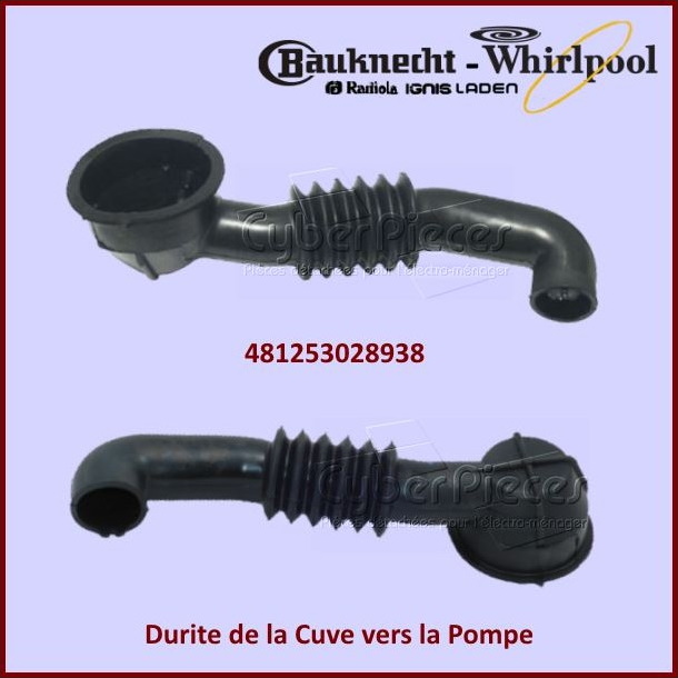 Durite cuve - pompe Whirlpool 481253028938