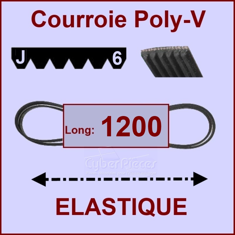 Courroie  1198-1200J6 - EL- élastique