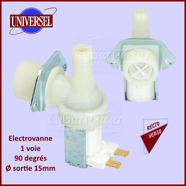 Electrovanne 1 voie 90 degrés - Diamètre 15mm