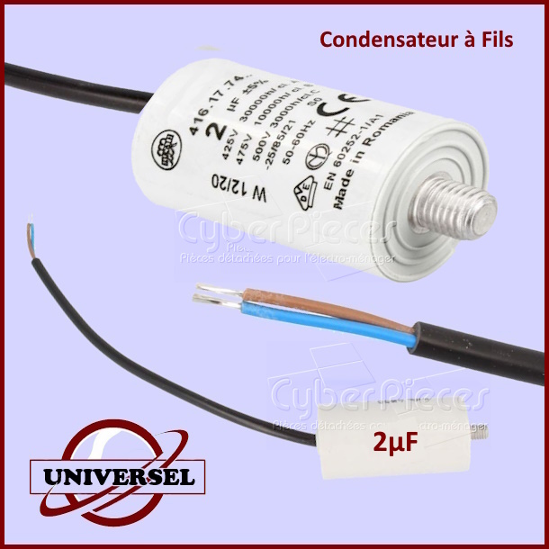 Condensateur 2µF 450V à fils