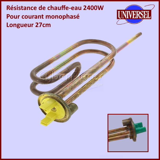 Resistance Chauffe Eau 2400W Mono MTS 27cm