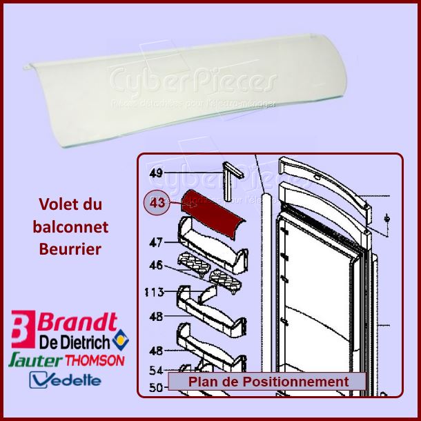 Couvercle de Balconnet Brandt F98H002E9